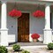 Artificial Hanging Flowers with Baskets, 2 Sets – 16 Red Fake Geraniums for Outdoor Porch, Garden, Balcony, Yard & Patio Decoration